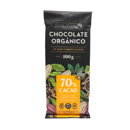 Chocolate orgánico (70 % Cacao) x 100 grs. - Colonial
