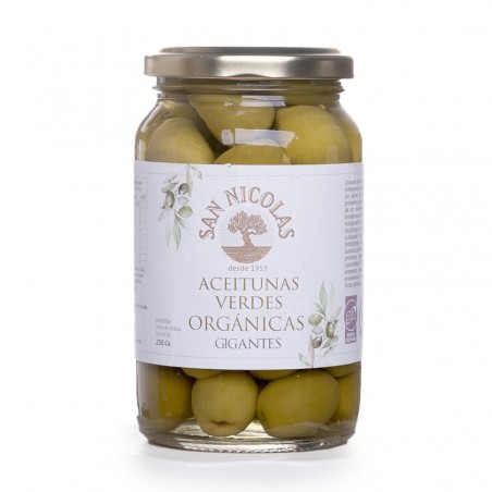 Aceitunas verdes orgánicas descarozadas x 250 gr - San Nicolás