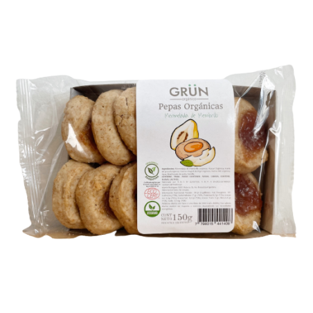 Pepas orgánicas con mermelada de membrillo x 12 u. - Grun