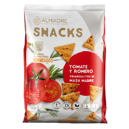 Snack de masa madre Tomate y romero x 130 g- Almadre