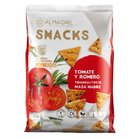Snack de masa madre Tomate y romero x 130 g- Almadre