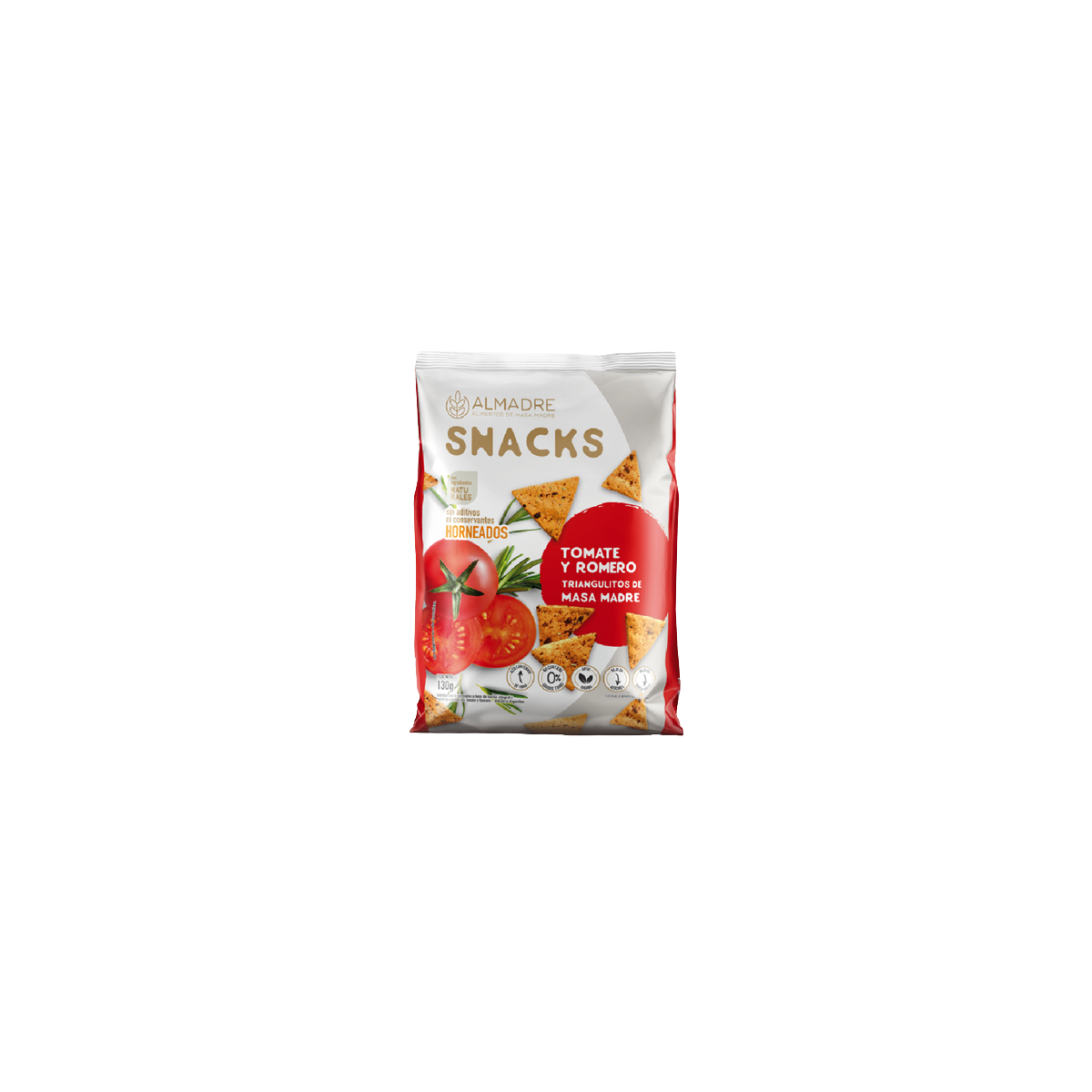Snack de masa madre Tomate y romero x 130 g- Almadre Snack de masa madre Tomate y romero x 130 g- Almadre