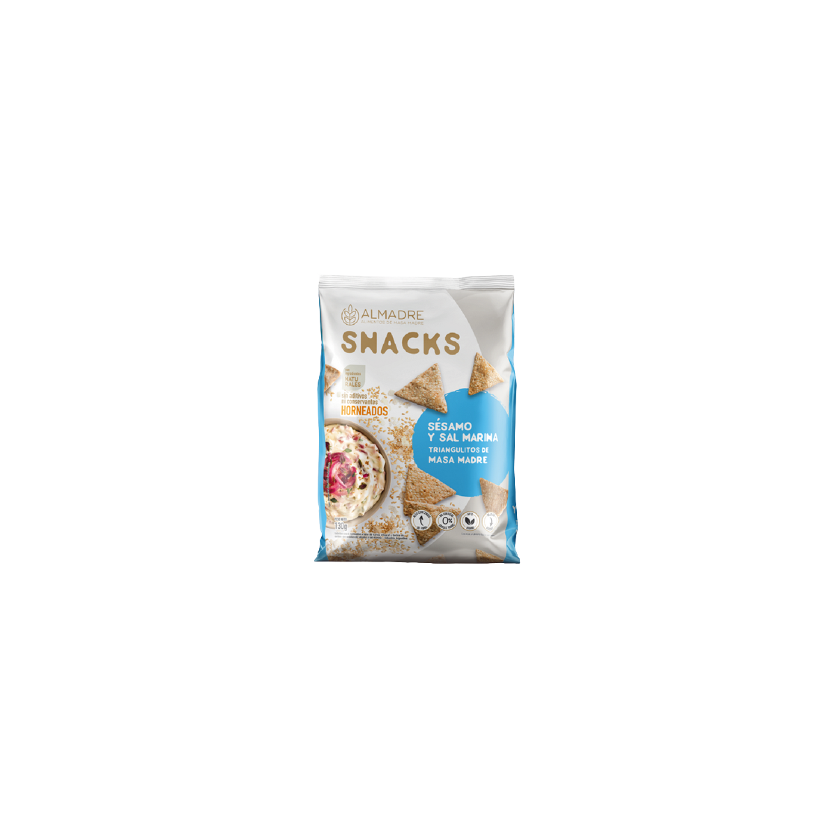 Snack de masa madre Sésamo y sal marina x 130 g- Almadre Snack de masa madre Sésamo y sal marina x 130 g- Almadre