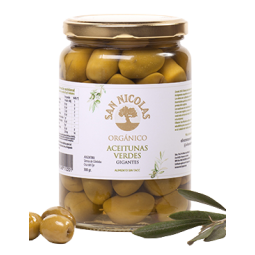 Aceitunas verdes gigantes organicas 500g - San Nicolás