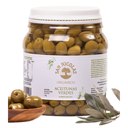 Aceitunas verdes orgánicas (Calibre 2) 1 kg. - San Nicolás