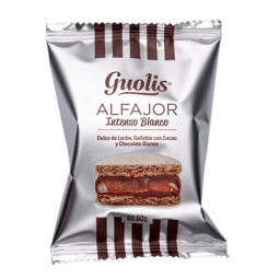Alfajor Blanco intenso relleno con Dulce de Leche - Guolis