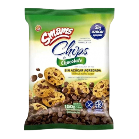 Galletitas de vainilla con chips de chocolate Sin Azucar x 150 gr. - Smams