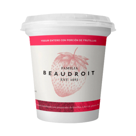 Yogur Entero con Frutilla x 400gr. - Familia Beaudroit