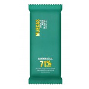 Chocolate vegano con Almendras y Sal Marina 71% cacao x 80 gr - Muecas