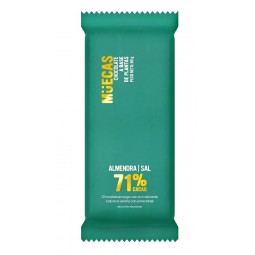 Chocolate vegano con Almendras y Sal Marina 71% cacao x 80 gr - Muecas