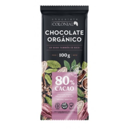 Chocolate orgánico (80 % Cacao) x 100 grs. - Colonial