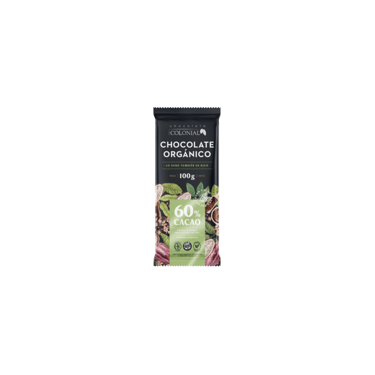 Chocolate orgánico (60 % Cacao) x 100 grs. - Colonial
