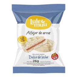 Alfajor de arroz sabor chocolate blanco con dulce de leche x 22 grs. - Lulemuu