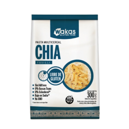 Pasta Fusilli multicereal con Chia x 300 gr. Wakas