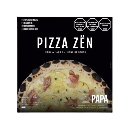 Pizza de Papa y panceta con harina orgánica - Pizza Zën