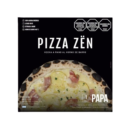 Pizza de Papa y panceta con harina orgánica - Pizza Zën