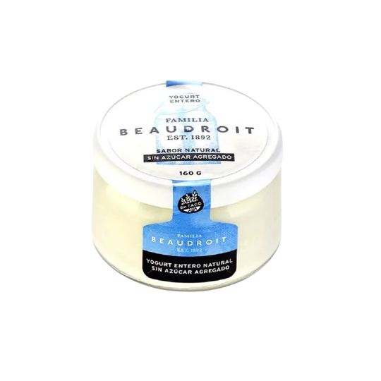 Yogur Entero Natural con azucar x 160 gr. - Familia Beaudroit