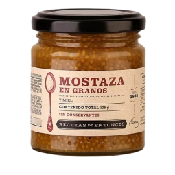 Mostaza en grano orgánica con miel x 175 gr. - Recetas de Entonces