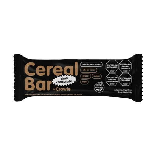 Barrita de cereal vegana sabor Dark Chocolate x 35 gr. - Crowie