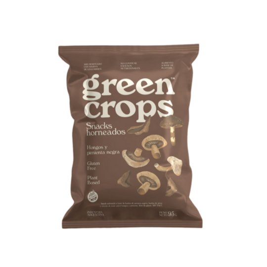 Snack vegano sabor Hongos y pimienta negra x 45 gr. - Green Crops