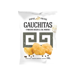 Papas fritas con pimienta negra y sal marina x 40 gr. - Gauchitas