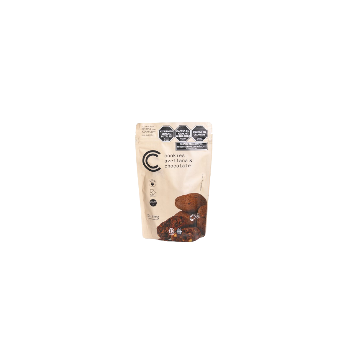 Cookies Sin Tacc de Avellanas & Chocolate x 180 gr. - Celula Cocina Cookies Sin Tacc de Avellanas & Chocolate x 180 gr. - Celula Cocina