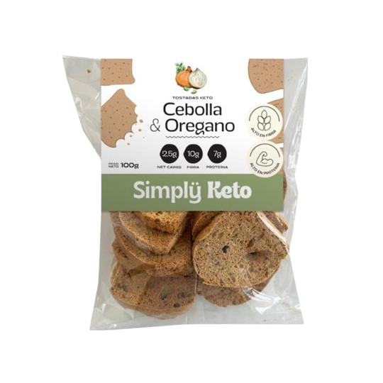 Tostadas Keto Cebolla y Oregano x 100gr. - Simply Keto
