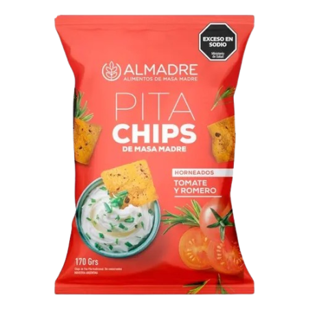 Chips de masa madre sabor Tomate y romero x 170 g- Almadre