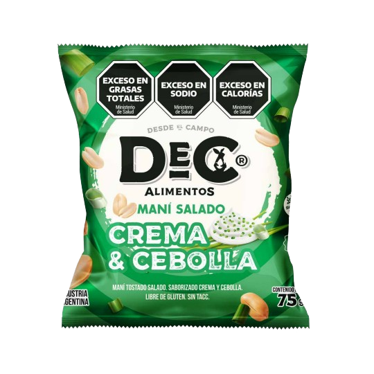 Maní tostado salado Crema y cebolla x 75 gr. - Dec