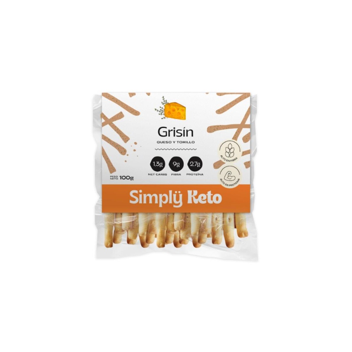 Grisin de Queso y Tomillo Keto x 100 gr. - Simply Keto Grisin de Queso y Tomillo Keto x 100 gr. - Simply Keto