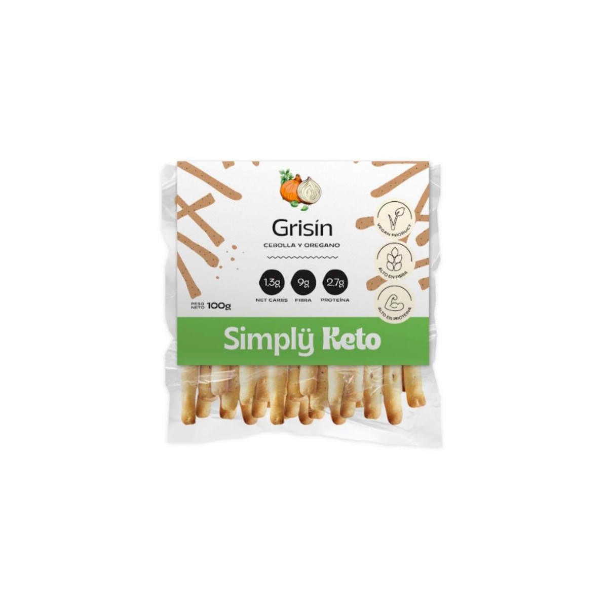 Grisin de Cebolla y Oregano Keto x 100 gr. - Simply Keto Grisin de Cebolla y Oregano Keto x 100 gr. - Simply Keto