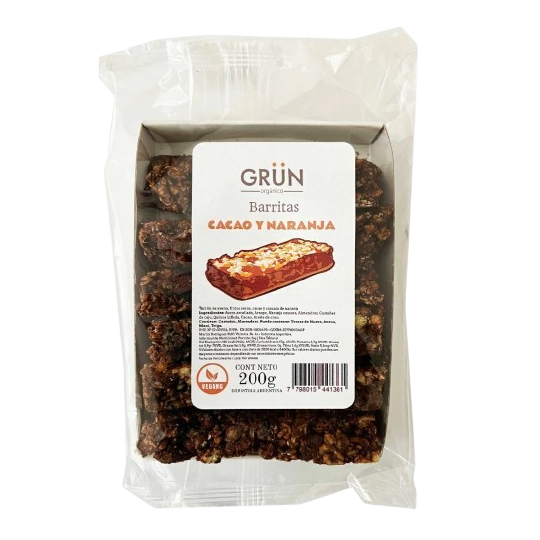 Barritas veganas de Cacao y naranja x 6 unidades - Grün