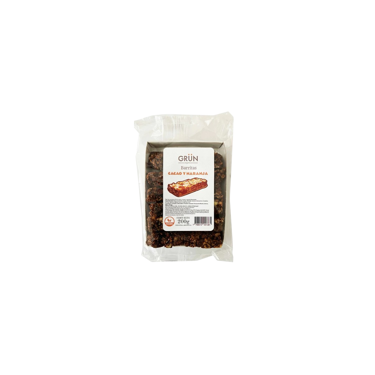 Barritas veganas de Cacao y naranja x 6 unidades - Grün