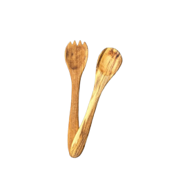 Set de Cubiertos de ensalada de Madera de Olivo. - San Nicolás