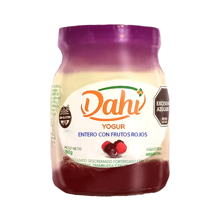 Yogur Entero con Frutos Rojos x 190 grs. - Dahi