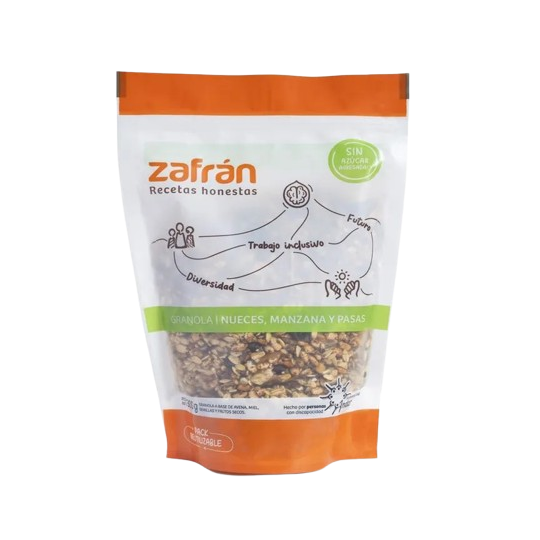 Granola de Nueces, manzana y pasas x 300 gr. Zafran