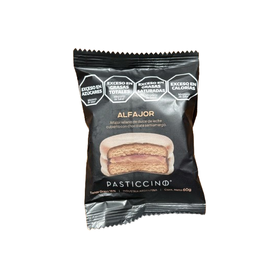 Alfajor cubierto en chocolate semiamargo x 60 gr. - Pasticcino