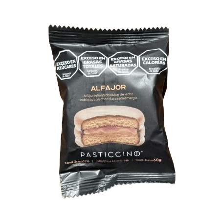 Alfajor cubierto en chocolate semiamargo x 60 gr. - Pasticcino