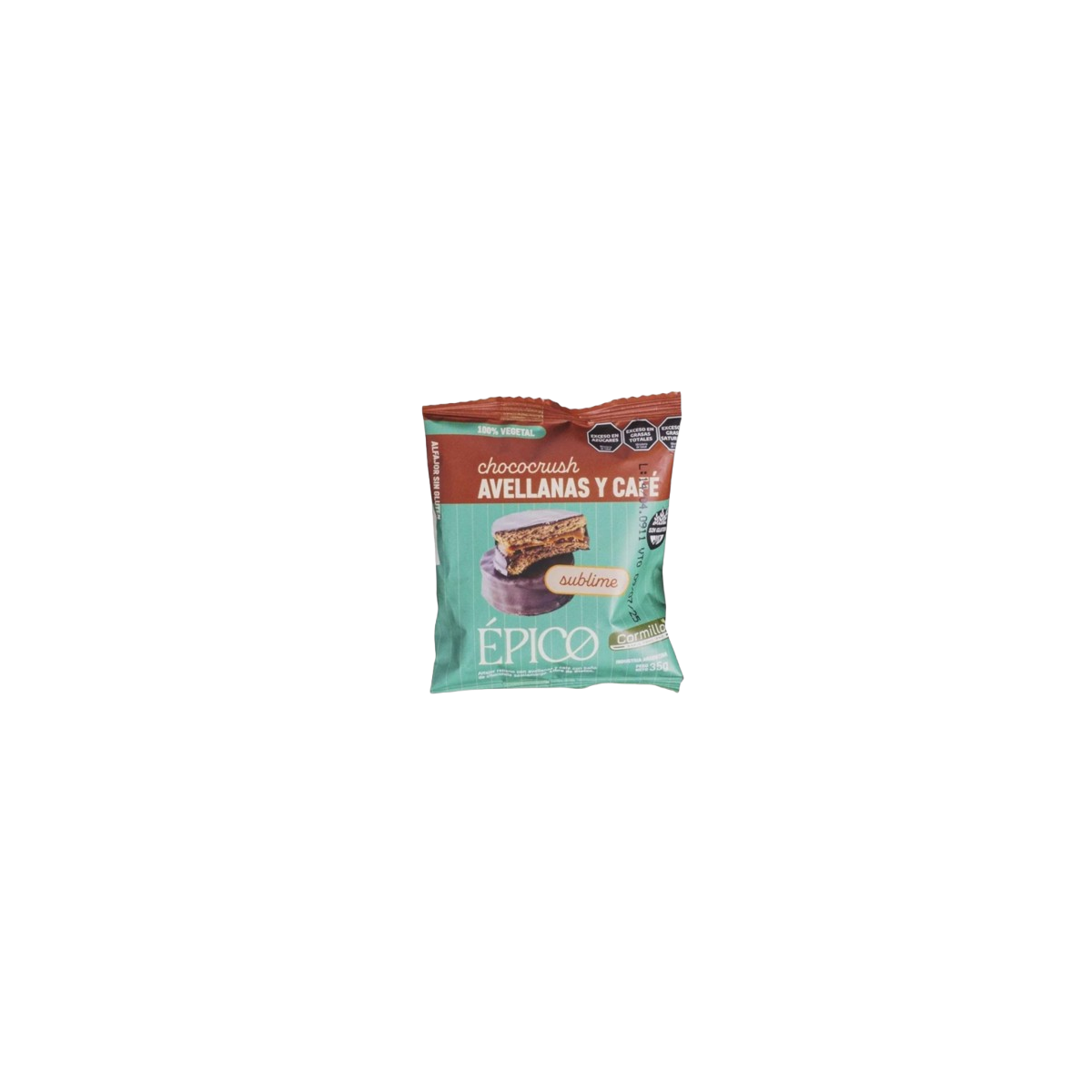 Alfajor vegano Sin TACC Avellanas y Café x 35 gr. - Épico
