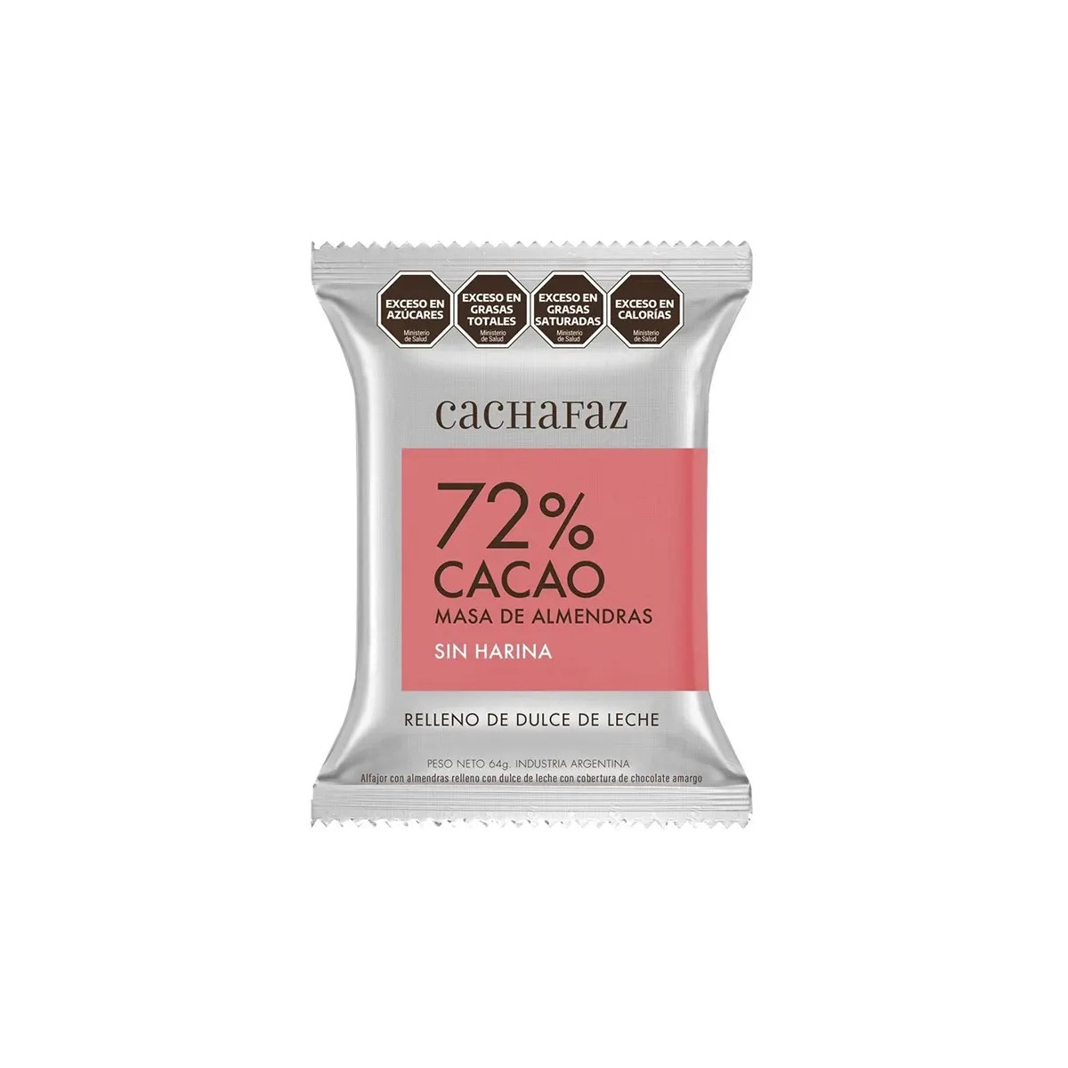 Alfajor sin harinas 72% cacao x 64 gr. - Cachafaz