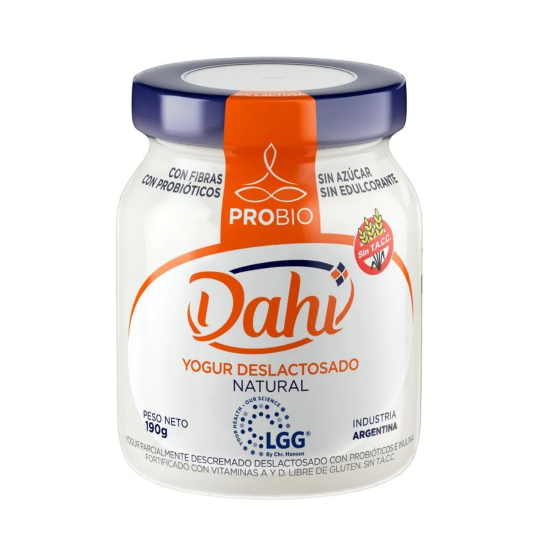 Yogur con Probioticos Deslactosado Natural x 190 gr. - Dahi