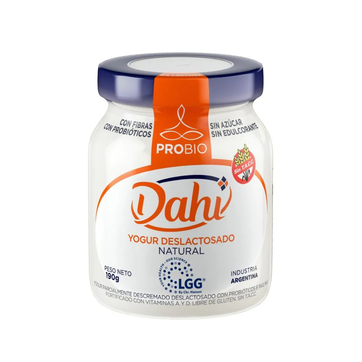 Yogur con Probioticos Deslactosado Natural x 190 gr. - Dahi