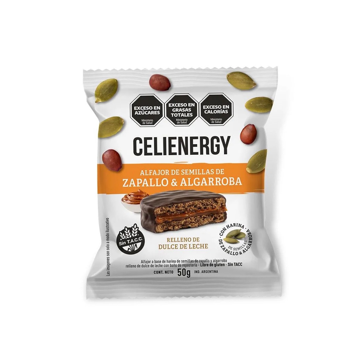 Alfajor de Zapallo y Algarroba con Dulce de Leche - Celienergy Alfajor de Zapallo y Algarroba con Dulce de Leche - Celienergy