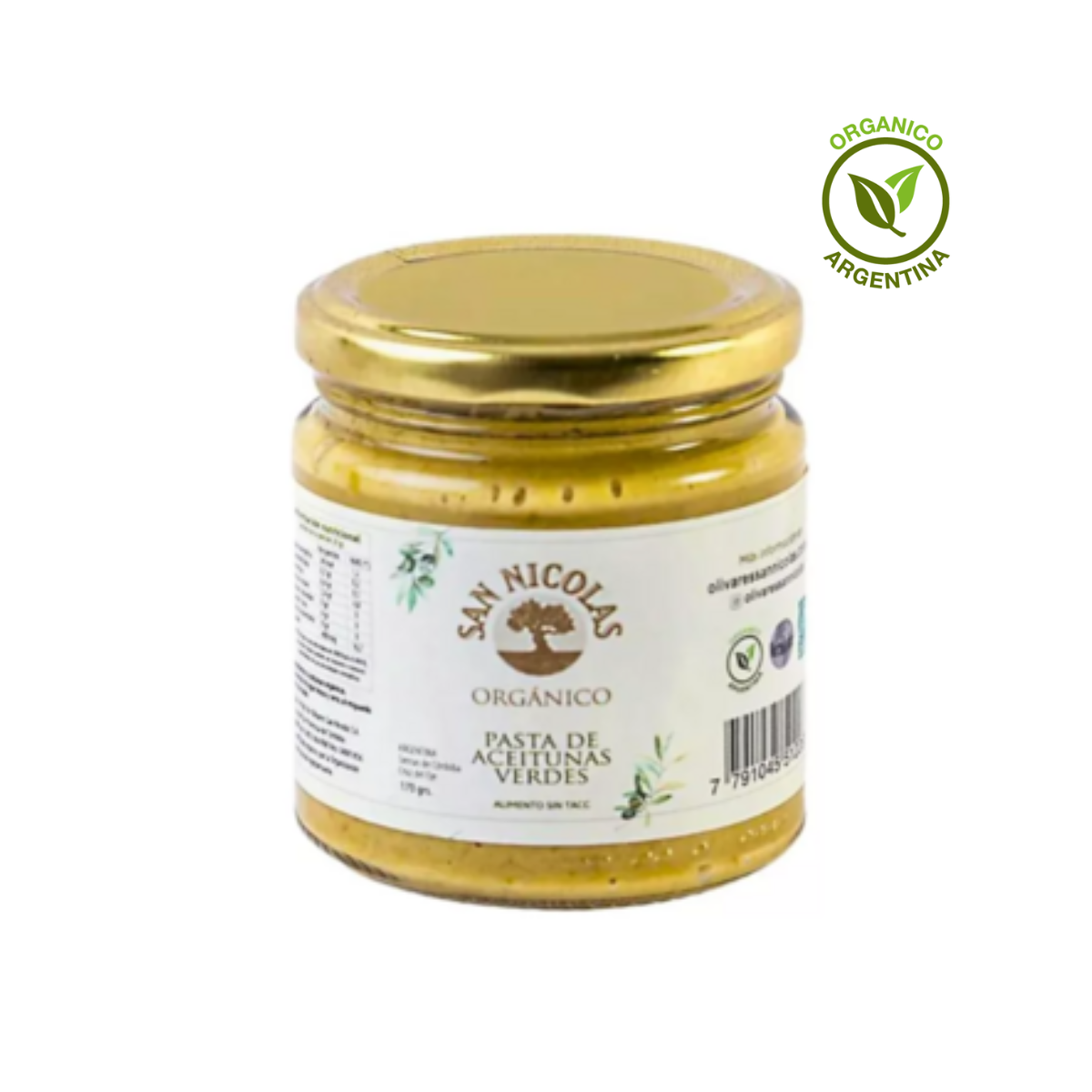 Pasta de aceitunas verdes Orgánicas x 170 gr. - San Nicolás Pasta de aceitunas verdes Orgánicas x 170 gr. - San Nicolás