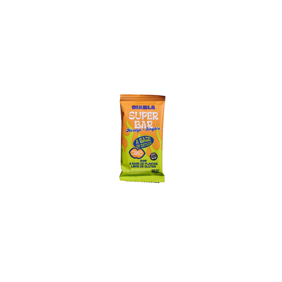 Barra a base de Dátiles sabor Naranja & Jengibre x 35 gr. - Diabla Barra a base de Dátiles sabor Naranja & Jengibre x 35 gr. - Diabla