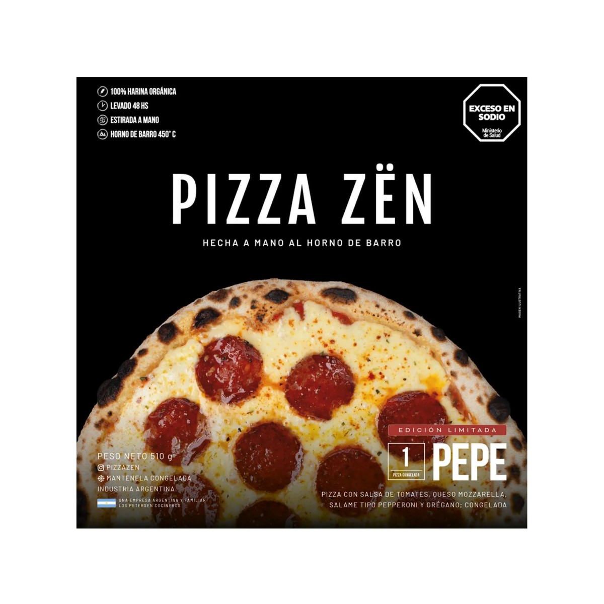 Pizza de Peperoni con harina orgánica x 510 gr. - Pizza Zën Pizza de Peperoni con harina orgánica x 510 gr. - Pizza Zën