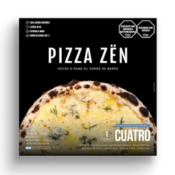 Pizza de Cuatro quesos con harina orgánica x 510 gr. - Pizza Zën
