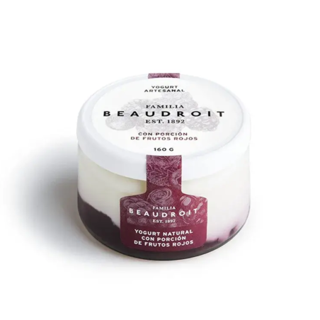 Yogur Entero con Frutos Rojos x 160 gr. - Familia Beaudroit