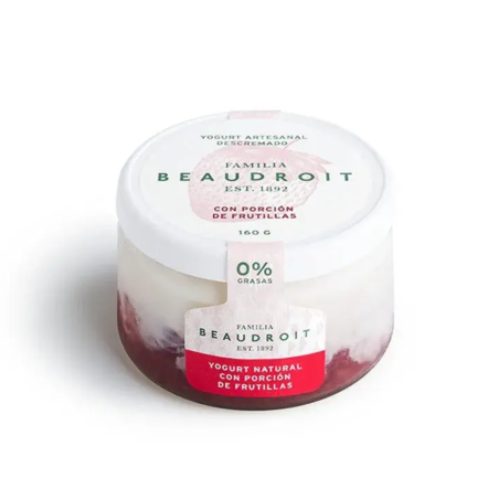 Yogur Descremado con Frutilla x 160 gr. - Familia Beaudroit