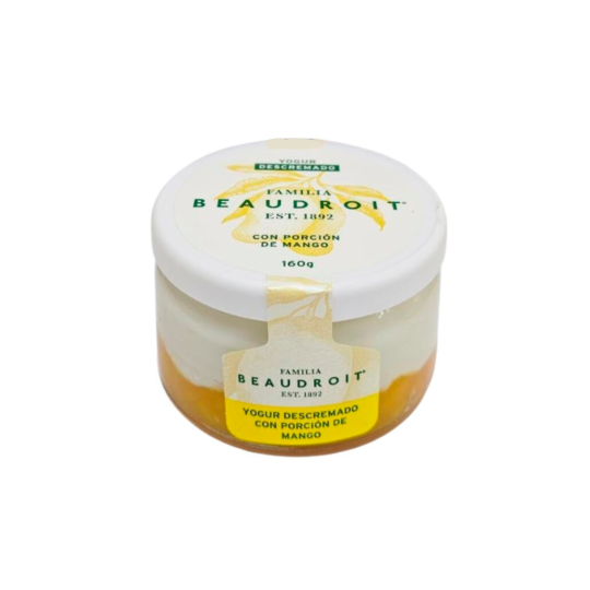 Yogur descremado con porción de Mango x 160 gr. - Familia Beaudroit
